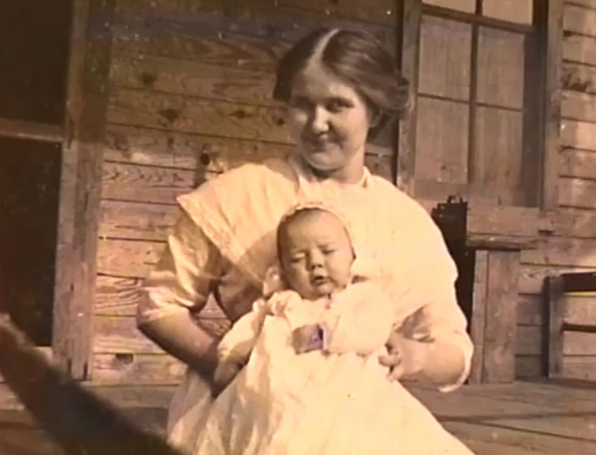 Wallace with Mom on Porch